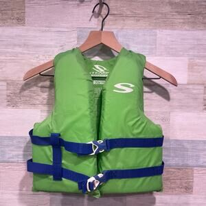 Stearns Water Sports Vest Life Preserver Green Youth 50-90lbs